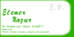 elemer mazur business card